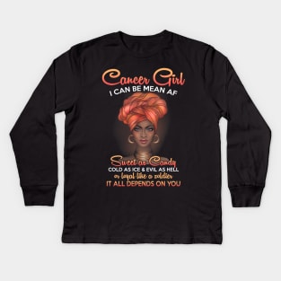 Cancer Birthday Queens Are Born in June 21 - July 22 Kids Long Sleeve T-Shirt